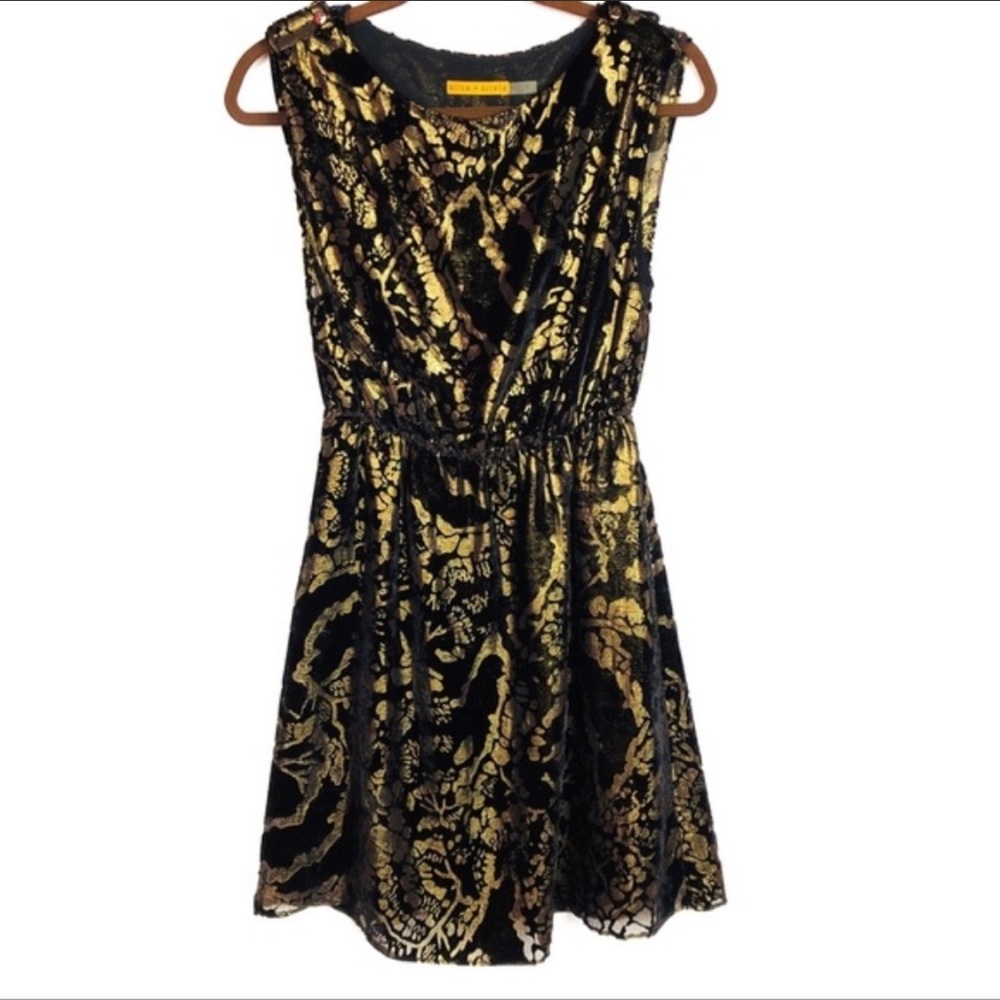 Alice and Olivia Gold and Black Dress